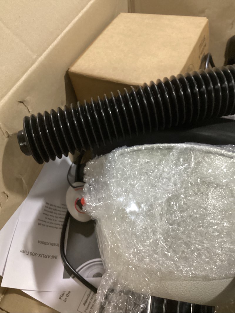 Condition photo showing As Is for ks choi corp infrared heat lamp 110v with bulb made in korea