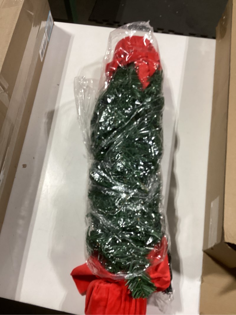 Condition photo showing New/Like New for Jenaai 2 Pack Lighted Artificial Mini Christmas Tree 24 Inch Tabletop Christmas Tree with 50 LED Lights, Battery Operated Small Xmas Decoration Home Decor Outdoor Indoor 24" Classic Style