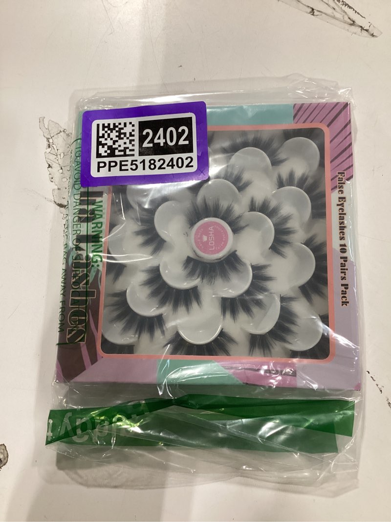Condition photo showing Good Condition for losha lashes 6 pairs fluffy false eyelashes for women 20mm long dramatic faux mink strip 5d lashes pack for gorgeous makeup for gorgeous eye makeup-20mm