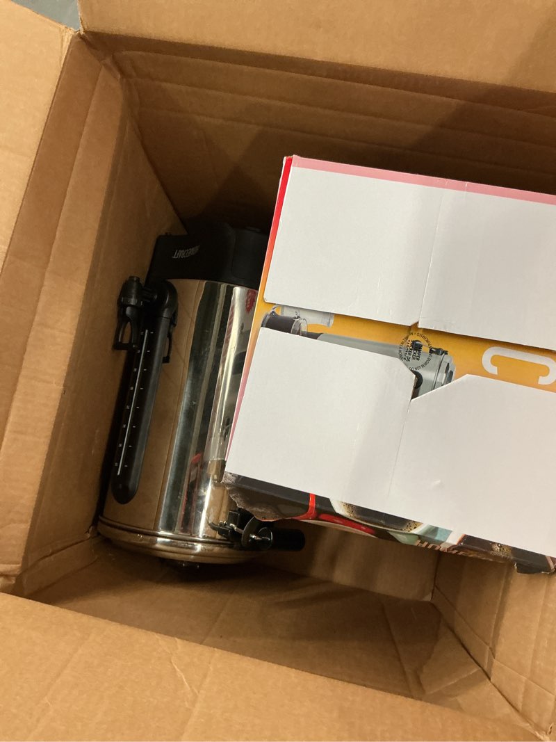 Condition photo showing As Is for Homecraft 100-Cup Coffee Urn and Hot Beverage Dispenser with Dripless Faucet, Quick-Brewing, Stainless Steel 100 Cup