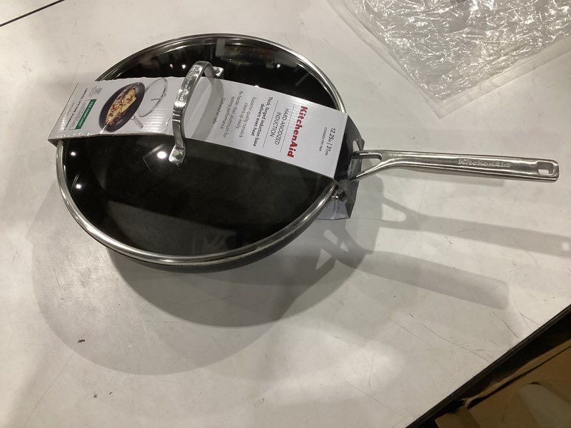 Condition photo showing Good Condition for kitchenaid hard anodized induction nonstick fry pan/skillet with lid, 12.25 inch, matte black skillet with lid (12.25")