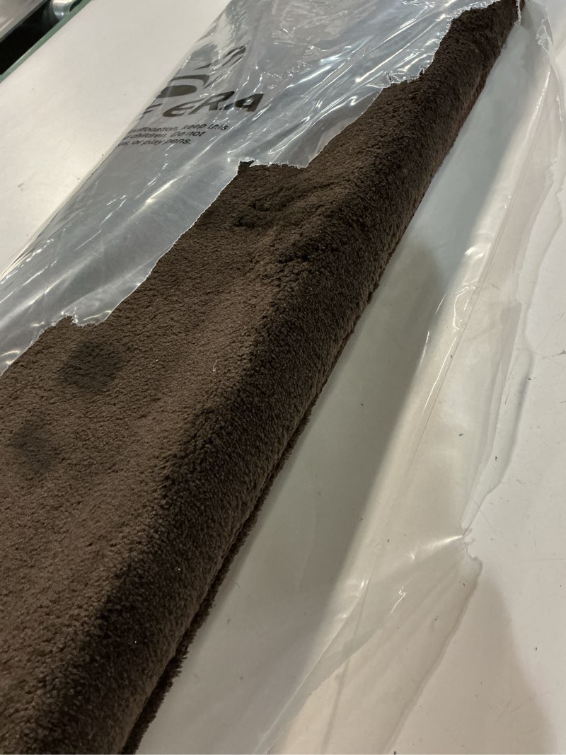 Condition photo showing Good Condition for pure era carpet stair treads ultra plush 9.5" x 30"soft bullnose indoor stair protectors pet-friendly non-slip skid resistant tape free washable reusable(2 pieces,dark brown) dark brown 2 pieces with bullnose