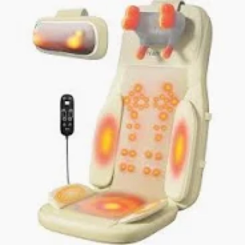 bwpiwpr shiatsu neck and back massage cushion with heat - 4d kneading, vibration for relief muscle t