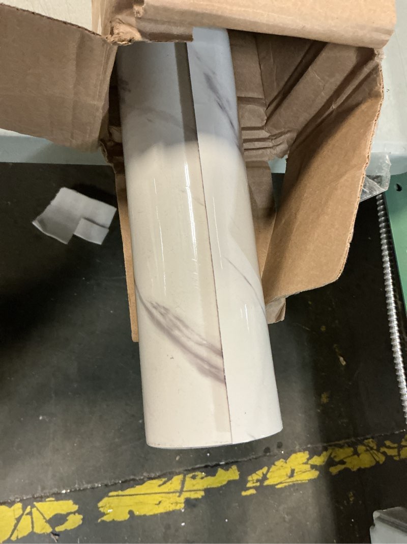 Condition photo showing As Is for TOTIO 31.5x315inch Extra Wide White and Grey Marble Granite Look Wallpaper Peel and Stick Countertop