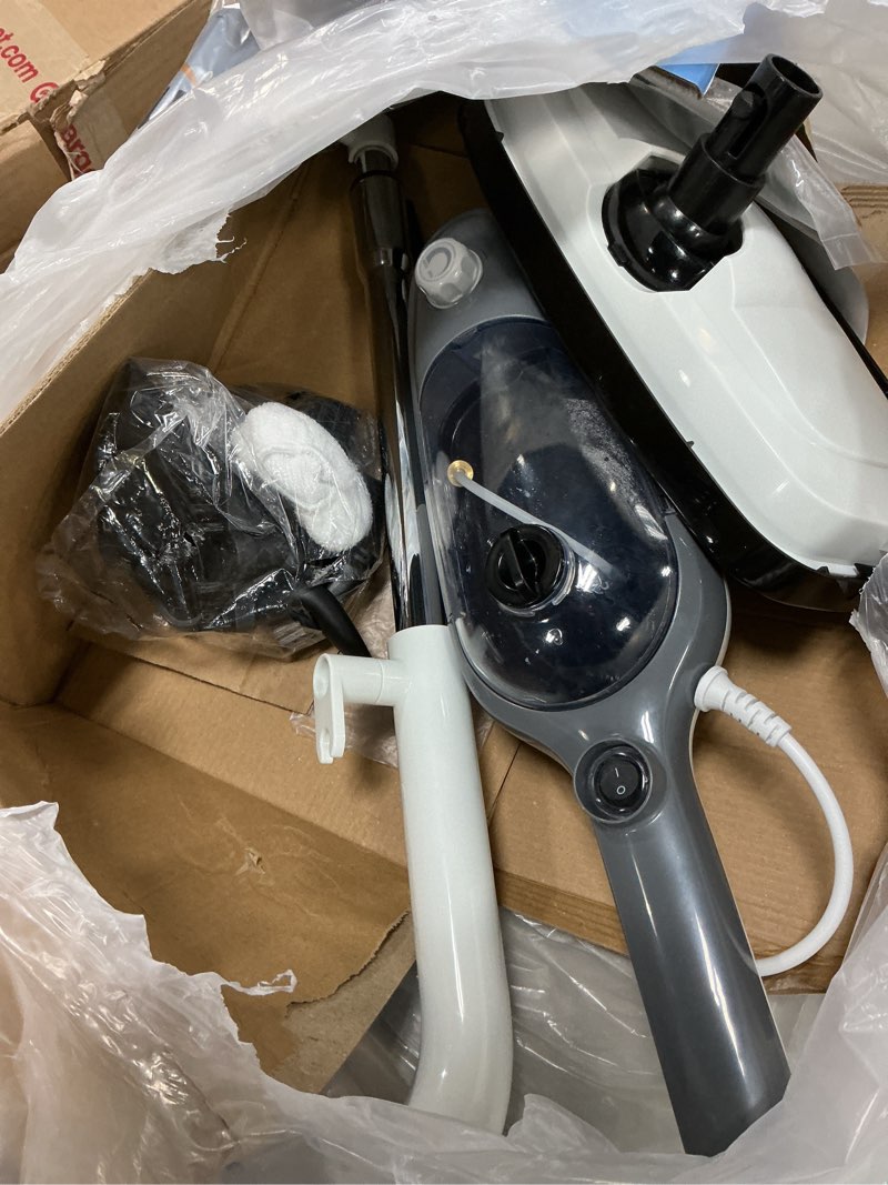 Condition photo showing As Is for Steam Mop - All-in-one Powerful Handheld Steam Cleaner Detachable Floor Steamer with 11 Accessories, MultiPurpose Steamer for Hardwood Floors, Clothes,Windows,Tiles,Furniture,Carpet, Whole Home Use Gray