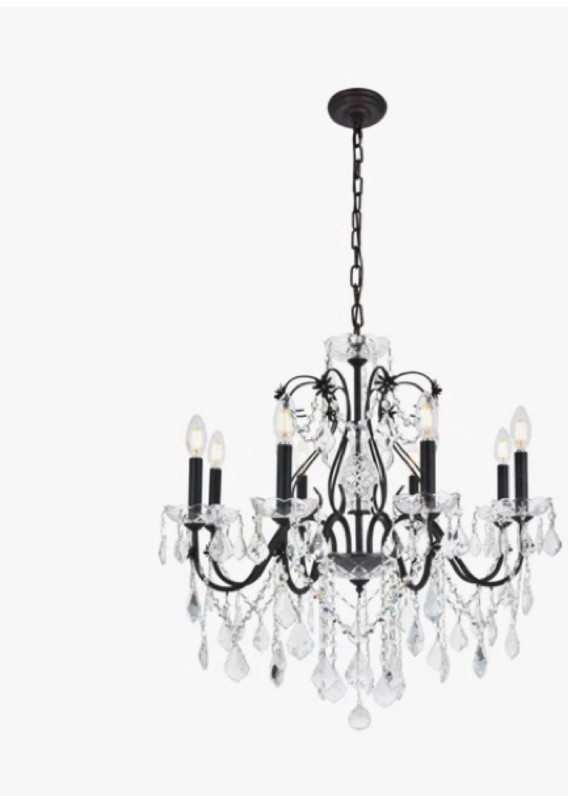 8-light candle style crystal chandelier