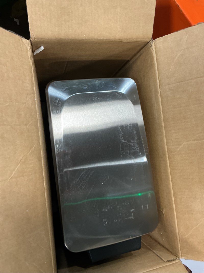 Condition photo showing Good Condition for songmics slim trash can, 13-gallon (50 l) garbage can for narrow spaces with soft-close lid, inner bucket, and step-on pedal, stainless steel, 15 trash bags included, silver ultb510e48 13 gal. silver