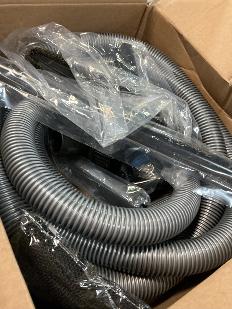 Condition photo showing As Is for quick click multi-brand power tool dust collection adapter set and full cleanup vacuum accessories with 20 ft. hose for home and shop wet/dry vacuums