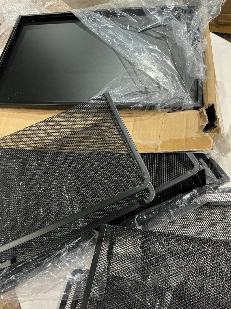 Condition photo showing As Is for kuntine.b 7-compartment vertical mesh desk organizer, desktop organizer, file sorter, file holder for home office organization