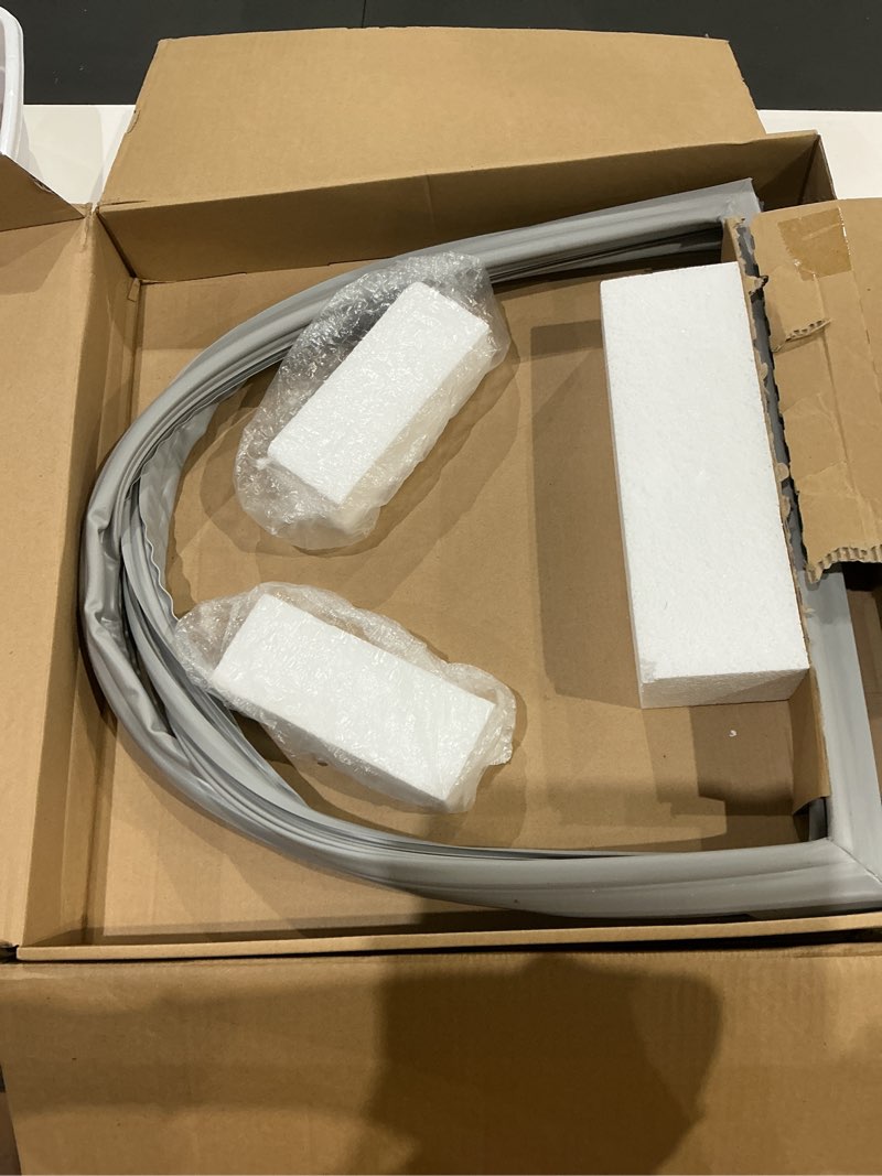 Condition photo showing As Is for 2 pack w10830162 refrigerator door seal, french refrigerator door gasket compatible with whirlpool, kenmore, fit model wrf535smbw00, kbfs20evms13, ix6hhexdsm00, replaces 12723206ap etc, 39.7 x 16.9"