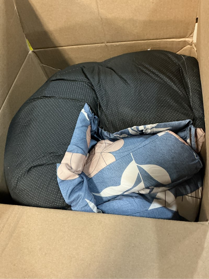 Condition photo showing As Is for everpine outdoor chaise lounge chair cushion 74.4 x 22.8 x 4.7 inch, patio lounge chair replacement cushion with ties, thick cotton pool recliner cushion for outdoor furniture (blue leaves) blue leaves standard 1
