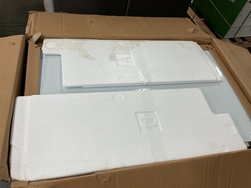 Condition photo showing As Is for Frigidaire Chest Deep Freezer, 7 Cu. Ft. Capacity, Shiny Stainless Steel Top Lid Design-Adjustable Thermostat-Removable Vinyl Coated Wire Basket-Easy Defrost Drain- Garage Ready Pearl White