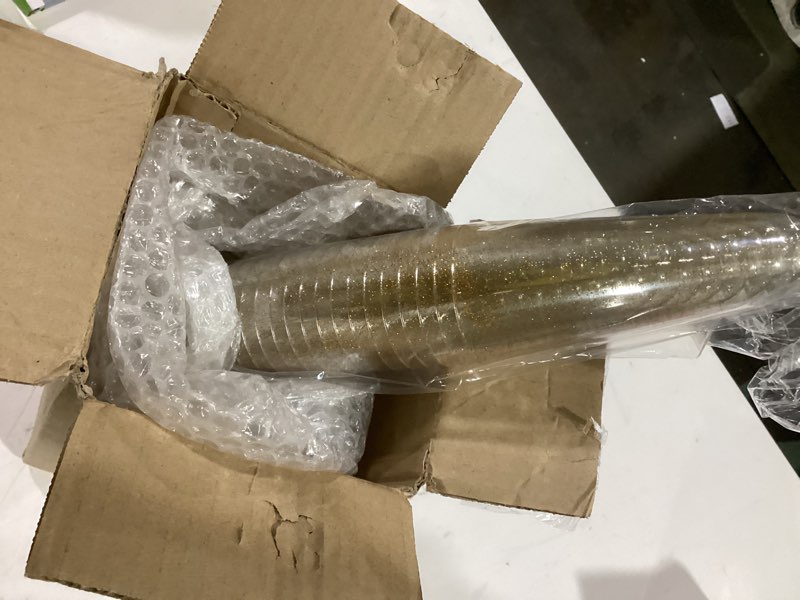 Condition photo showing As Is for surehome champagne flutes plastic 40 pcs gold glitter champagne glasses disposable mimosa glasses sparkle clear acrylic wedding toasting cocktail cups bulk for bridal shower birthday party supplies gold glitter 40 count (pack of 1)