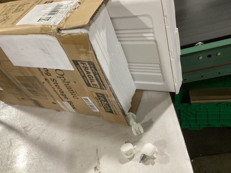 Condition photo showing Good Condition for OlarHike 144QT Lockable Storage Bins with Lids - Folding Storage box with Doors and Wheels, Collapsible Plastic Bins for Closets, Stackable Organizer and Containers, Christmas Gifts, 3 Pack Cubes 48QT 3Pack