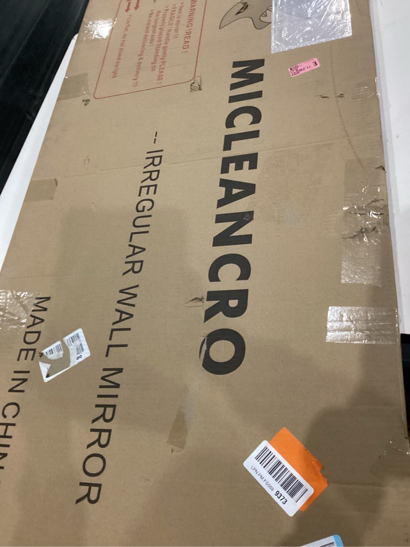 Condition photo showing New/Like New for Irregular Wall Mirror, 19.6 * 47 Inch Asymmetrical Mirror Decor for Living Room Bedroom Bathroom Entryway Dolphin