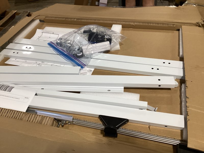 Condition photo showing As Is for maxtek rolling whiteboard, 48x36 large magnetic white board with stands, big double-sided white board dry erase on wheels for homeschool, home office, office, school (silver, 48 x 36) silver 48"w x 36"h