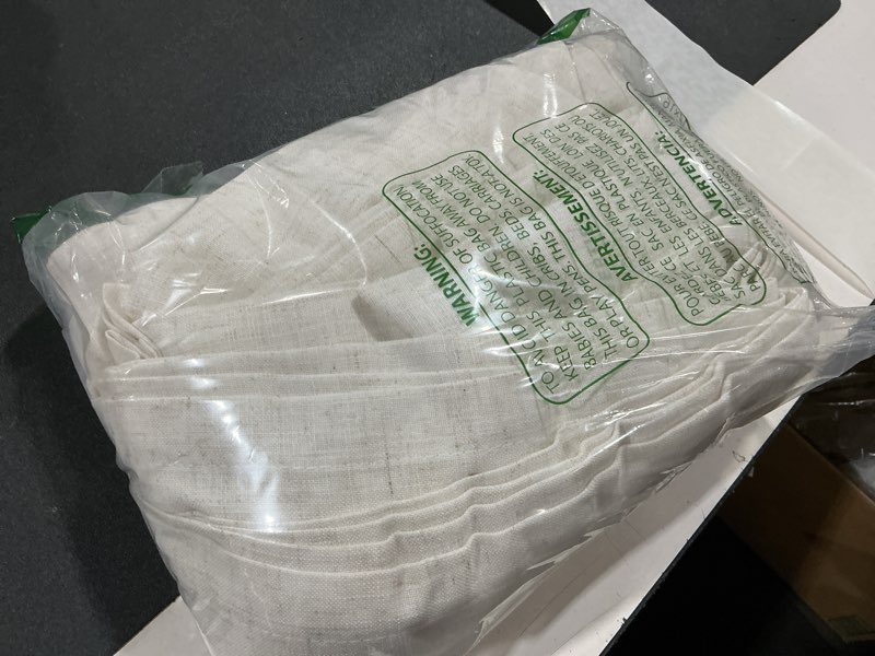 Condition photo showing Good Condition for cream linen back tab curtains 84 inch length for living room 2 panel set neutral modern farmhouse window privacy semi sheer linen drapes rustic pinch pleated look curtain natural ivory colored 52"w x 84"l (pack of 2) natural