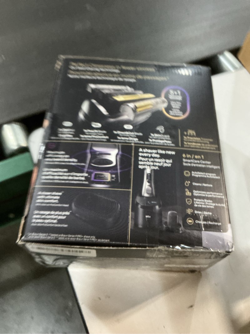Condition photo showing New/Like New for braun series 9 pro+ electric shaver, wet & dry razor, pro sensoadapt, 6in1 smartcare center, 9697cc, silver