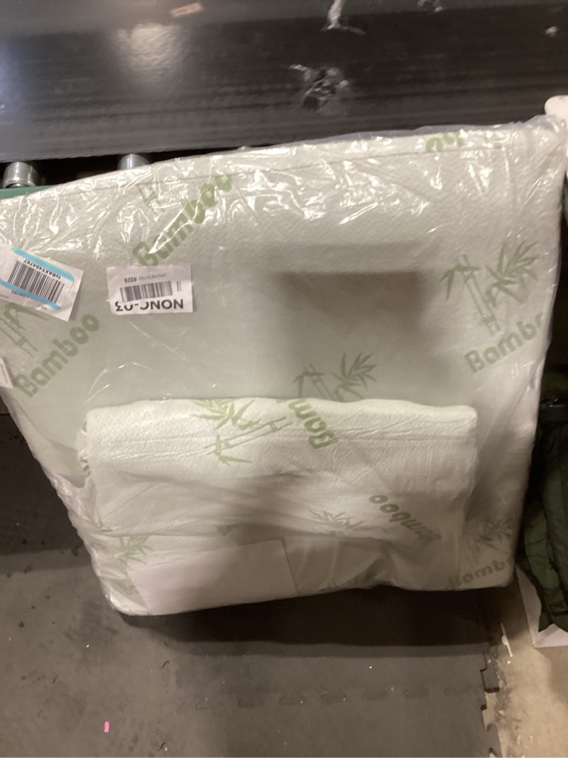 Condition photo showing As Is for InteVision Extra Large Bed Wedge Pillow (33 x 30.5 x 7.5 inch) and Headrest Pillow in One Package - Help Relief from Acid Reflux, Post Surgery, Snoring - 2 inch Memory Foam Top