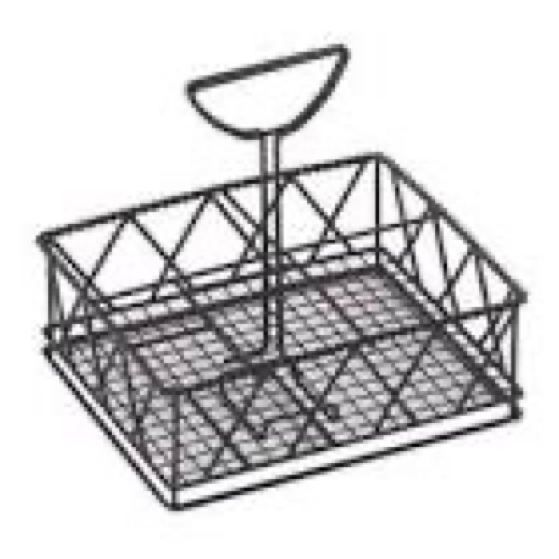 g.e.t. 4-931832 black metal five compartment condiment caddy iron powder coated table caddies collection, 9" x 7", set of 1