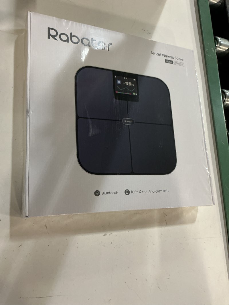 Condition photo showing New/Like New for smart scale with large color display, digital bathroom scale for body weight bmi muscle mass, 25 composition, body fat scale with heart rate, 11.8" large platform, 400 lbs (black)