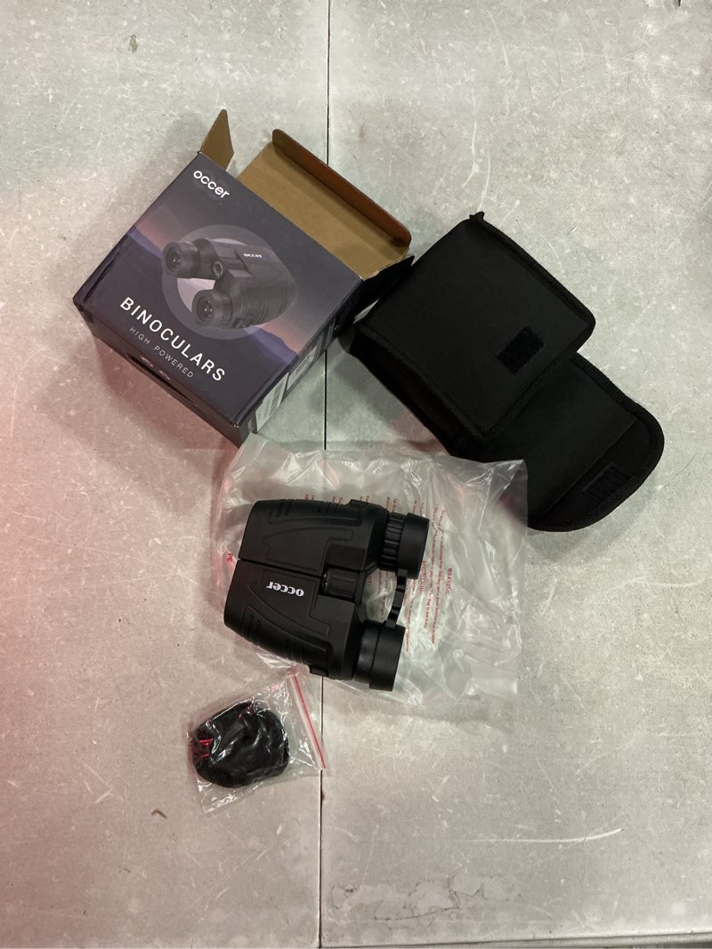 Condition photo showing Good Condition for occer 12x25 compact binoculars for adults and kids, large eyepiece waterproof binocular with low light vision,high powered easy focus binoculars for bird watching,outdoor hunting,travel,sightseeing