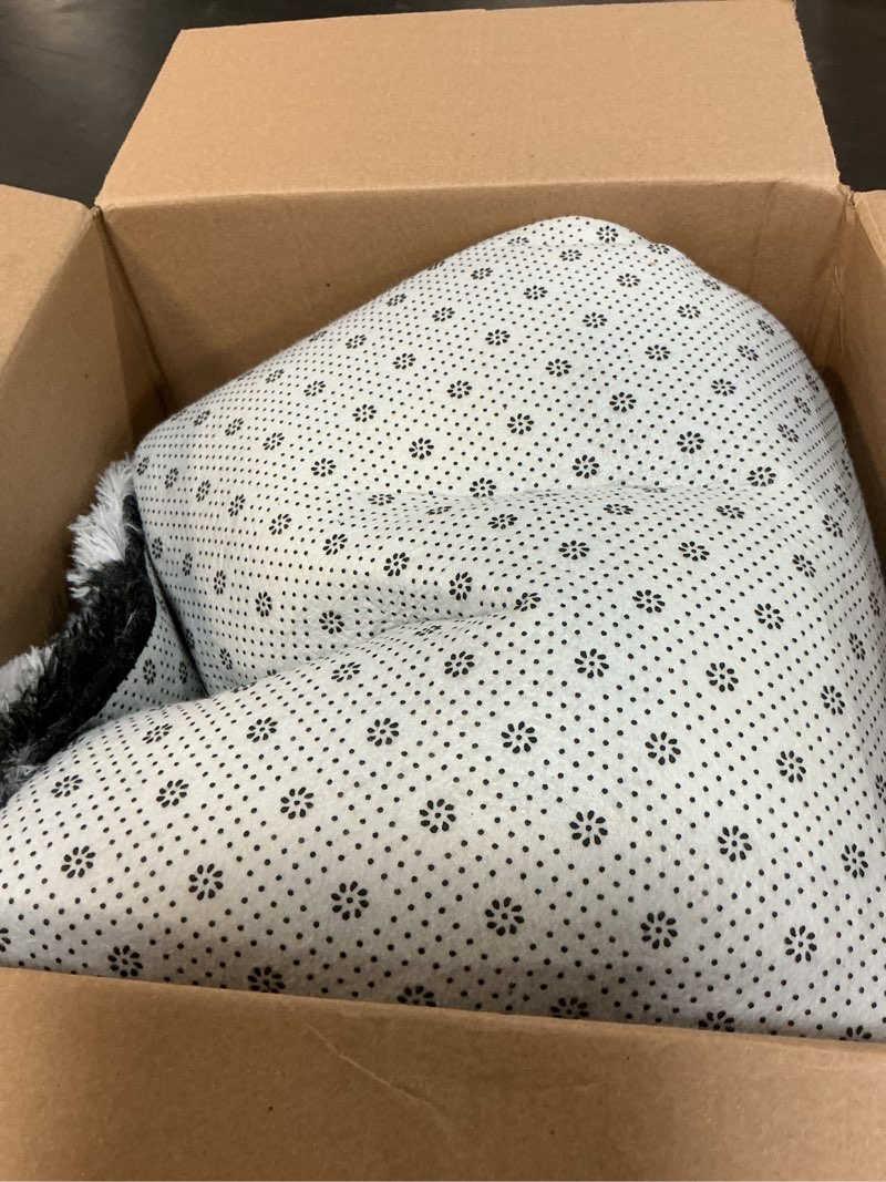 Condition photo showing As Is for Nuttumico Large Black White Checkered Rug for Living Room, 6x9 Feet Big Fuzzy Shag Shaggy Carpet for
