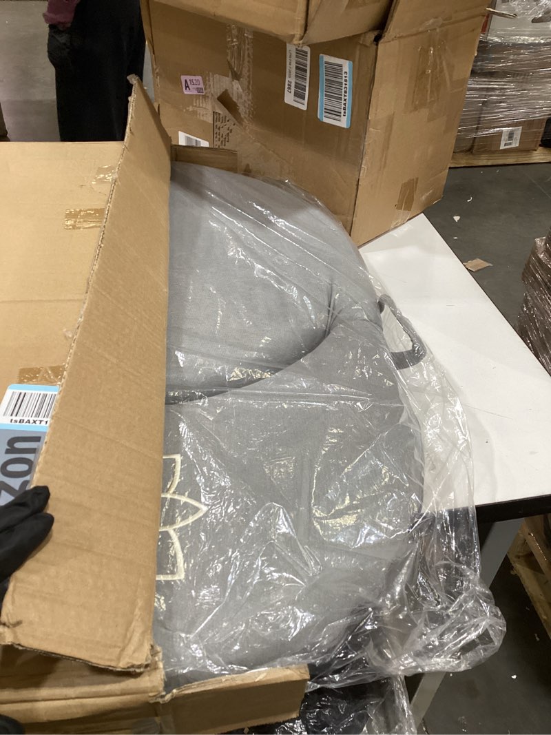 Condition photo showing As Is for Mindful Modern Meditation Chair | Adjustable Floor Chair with Back Support | Padded Floor Seat for Posture Support and Comfort | Portable Folds Flat for Storage | Indoor/Outdoor Use | Slate Grey