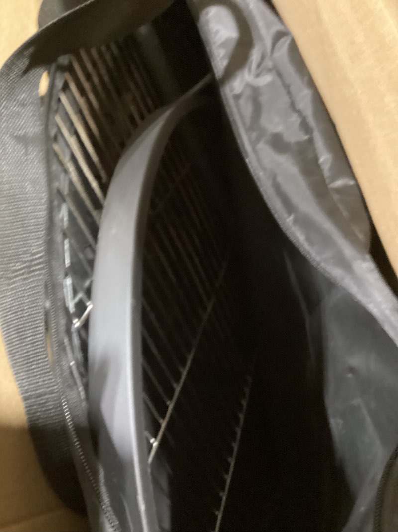 Condition photo showing As Is for 24" campfire grill grate, 304 stainless steel grate, grill tray, waterproof storage bag, rotatable, height adjustable, portable, easy setup, perfect for hiking, picnics & family bbqs upgraded