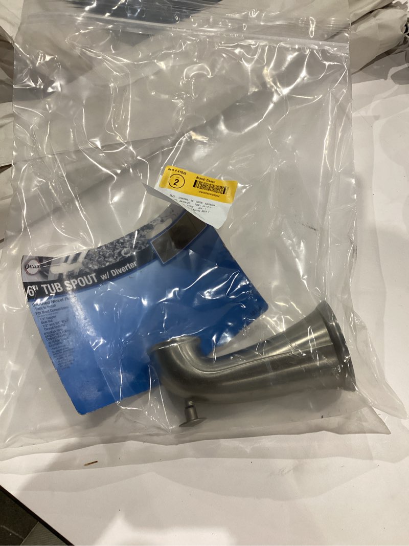 in. Decorative Tub Spout with Pull Up Diverter in Brushed Nickel