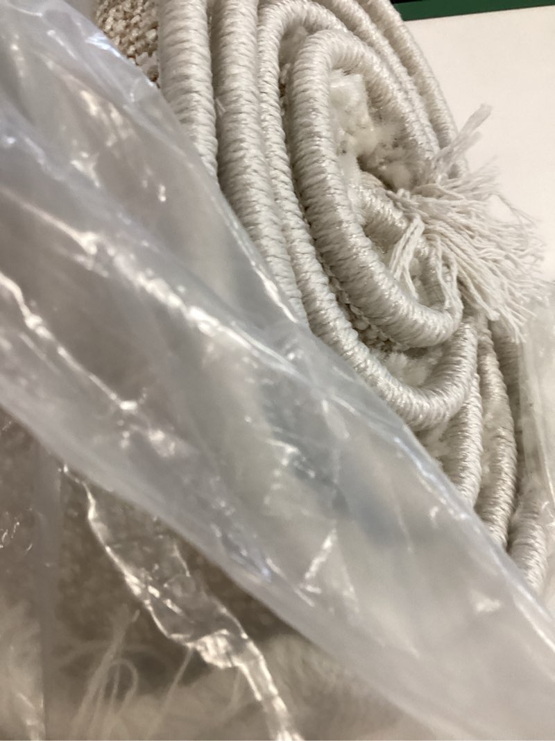 Condition photo showing Good Condition for JONATHAN Y MCR100D-4 Mercer Shag Plush Tassel Indoor Area Rug Bohemian Modern Contemporary Solid Easy Cleaning Bedroom Kitchen Living Room, 4 X 6, Cream with Tassel