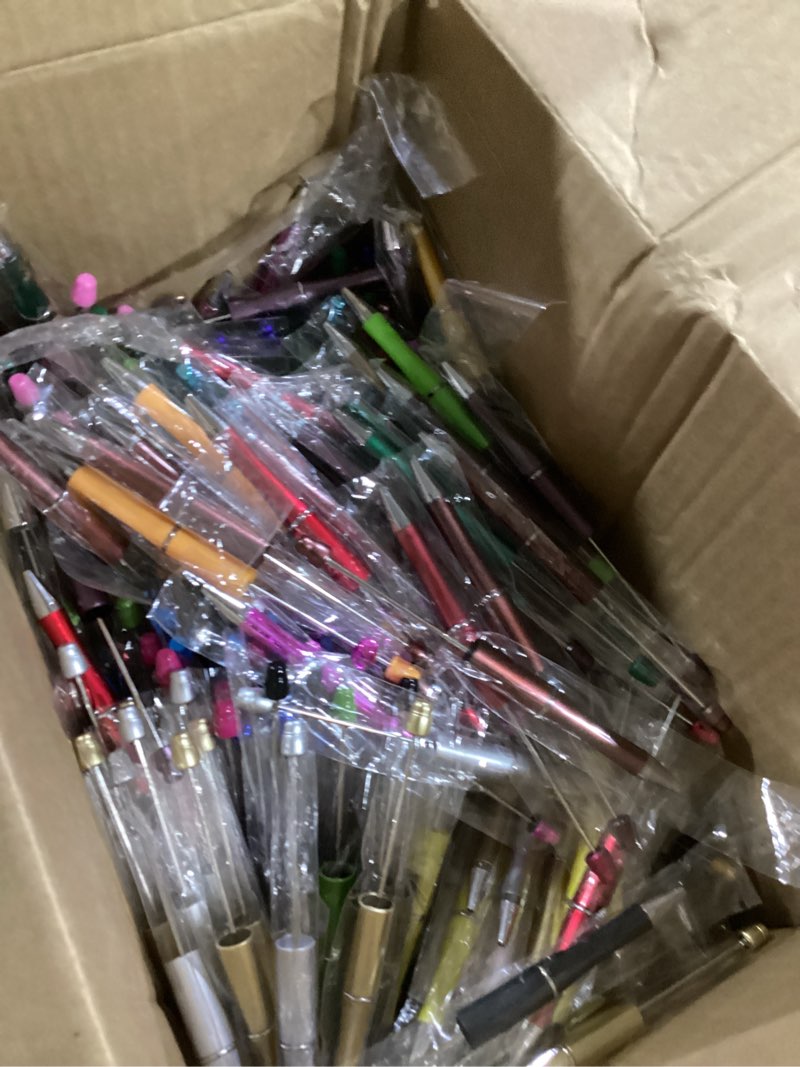 Condition photo showing Good Condition for kosiz 300 pcs beadable pen bulk assorted plastic bead pen diy black ink ballpoint for diy making kids students office back to school gift supplies(multicolor)
