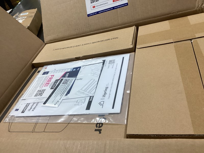 Condition photo showing Good Condition for iSpring RCC7AK, NSF Certified, 75 GPD, Alkaline 6-Stage Reverse Osmosis System, pH+ Remineralization RO Water Filter System Under Sink, Patented Top-Mounted Faucet Design for Easy Installation 6-Stage, Alkaline Brushed Nickel