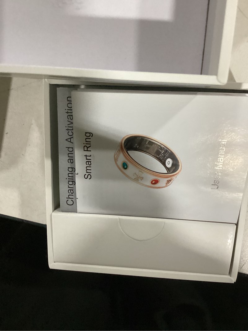 Condition photo showing Good Condition for Smart Ring for Women,Fitness & Activity Tracker with Blood Oxygen/Heart Rate Monitor, Sleep Tracker, Step Counter, IP68 Waterproof Ring for iOS&Android,Fast Charge,No Subscription (Silver,Size10? 10 Silver