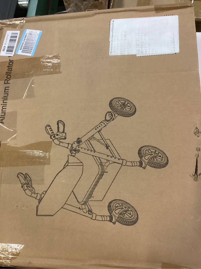 Condition photo showing New/Like New for ambliss rollator walkers with seat for seniors, 8" wheels, 300lb. weight capacity, all terrain lightweight walkers for seniors with backrest, height adjustable foldable walker, purple
