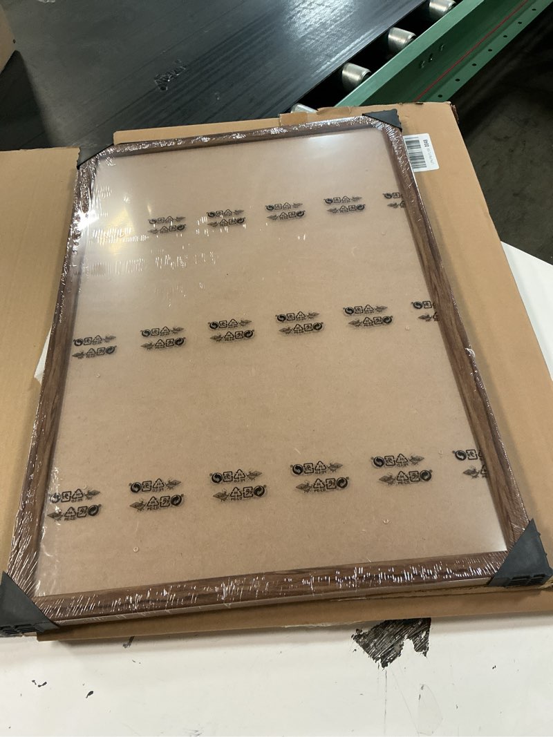 Condition photo showing New/Like New for rustic walnut 16x24 frame - single frame, 16 x 24 poster frame for artwork, puzzles, photos and movie posters picture frames, perfect christmas frame 16" x 24"