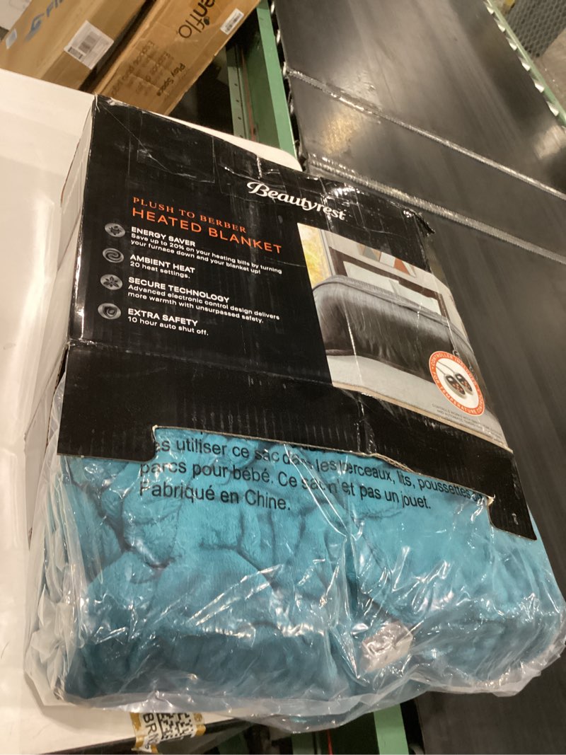 Condition photo showing Good Condition for beautyrest reversible heated blanket, twin size electric blanket, indigo indigo twin (84 in x 62 in)