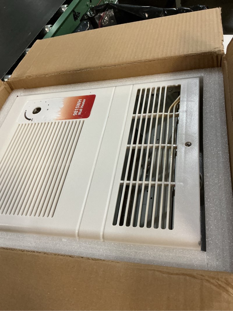 Condition photo showing Good Condition for 9815wh large capacity electric wall heater with built-in adjustable thermostat and silent motor, overheat protection, 1500 watts, 120/240 volts, white