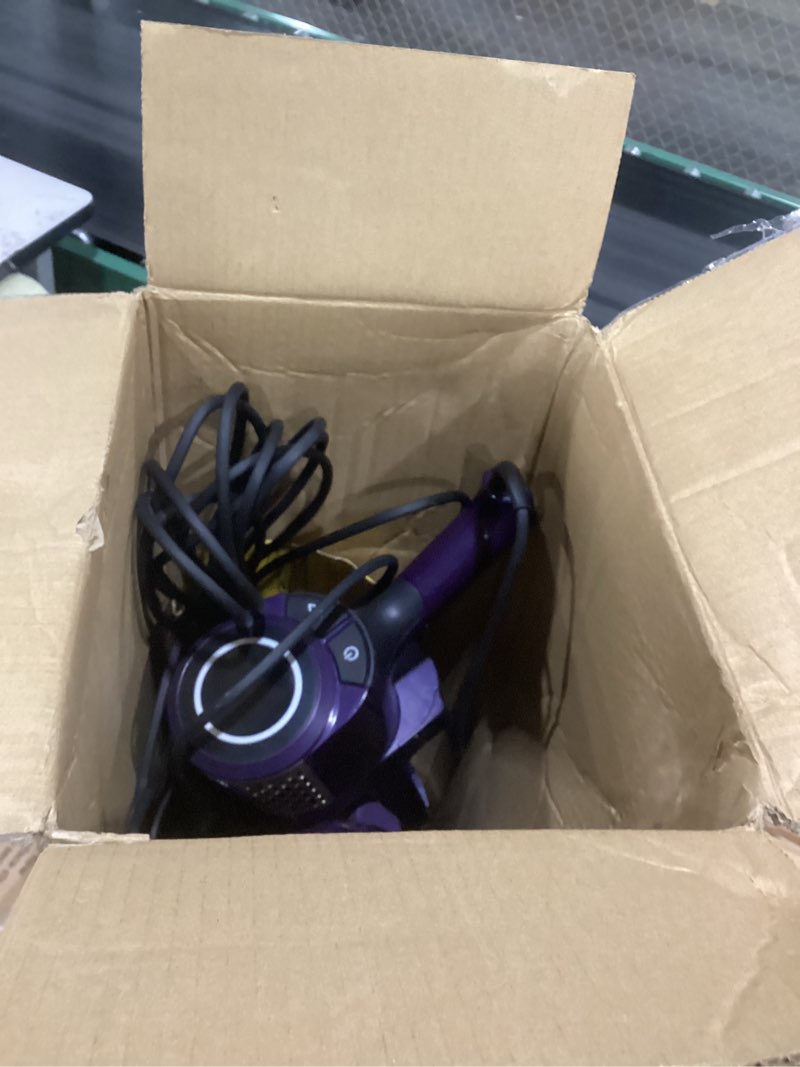 Condition photo showing As Is for shark powerdetect ultra-light corded stick vacuum with duoclean technology, self-cleaning brushroll for no hair wrap, anti-allergen complete seal, and odor neutralizer technology, purple, hz4001amz powerdetect w/ precision duster