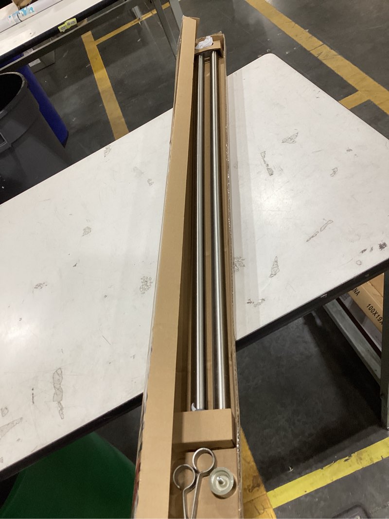 Condition photo showing Good Condition for umbra cappa adjustable single curtain rod 66 -120  nickel/steel