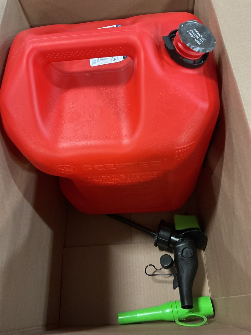 Condition photo showing Good Condition for scepter fscg552 fuel container with spill proof spout with bonus spout extender, rear handle red gas can, 5 gallon red gas can 5 gallon container