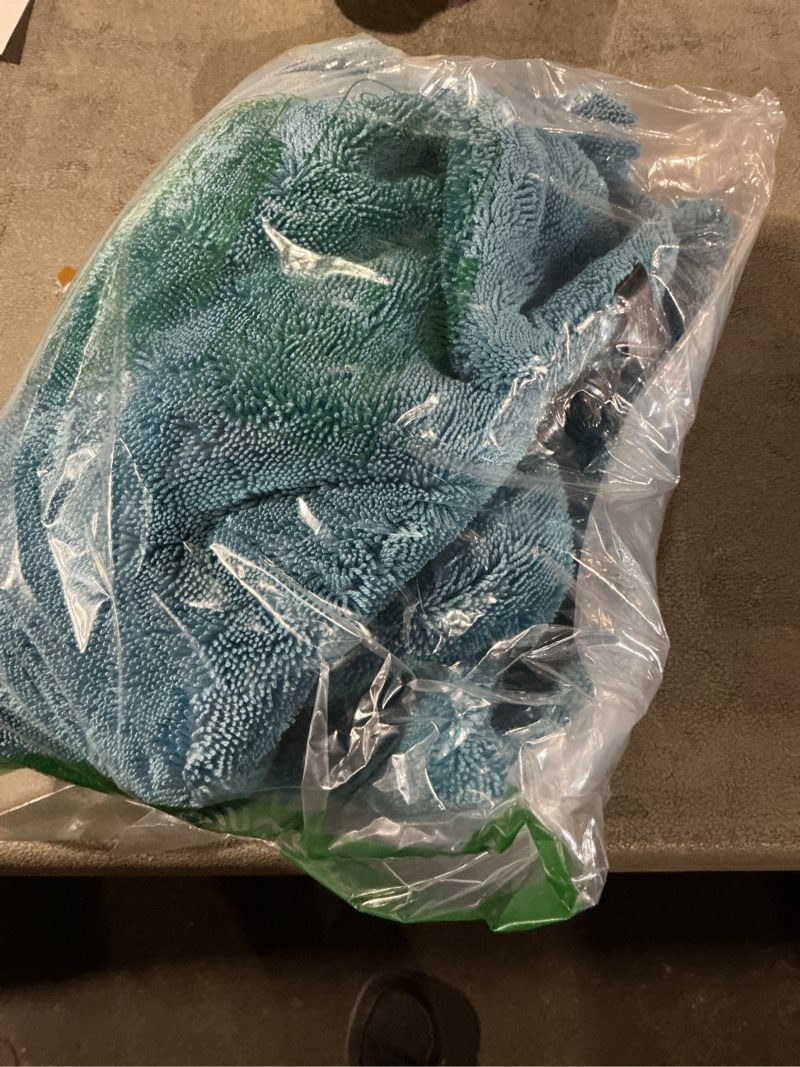 Condition photo showing Good Condition for Blackline Car Drying Towel - 2ftx3ft XL-Popular Pick Among Detailing Pros -Aqua 1300 GSM Microfiber Accessory - Absorbs Over 8lbs of Water - Leaves No Streaks, Spots or Scratches - Dries an Entire Car 24"x36" Double sided Aqua