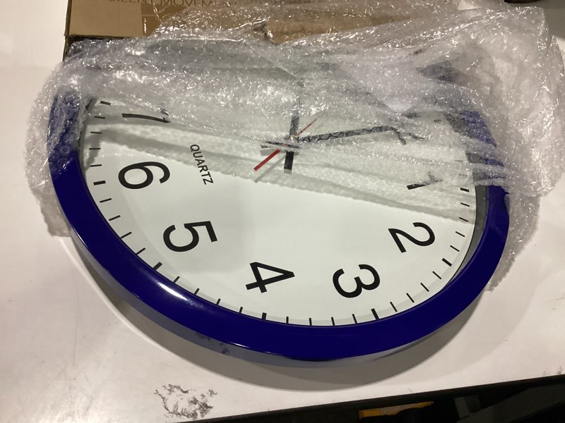 Condition photo showing Good Condition for bernhard products navy wall clock, silent non ticking - 16 inch extra large quality quartz battery operated round easy to read home/office/business/kitchen/classroom/school clocks navy 16 inch