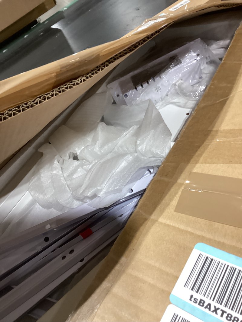 Condition photo showing New/Like New for 24 Inch Wide Night Stand, Large Wooden Night Stand with 2 Adjustable Drawes, Tall Nightstand with 4-Tier Shelves and Charging Station, Bedside Table for Living Room/Bedroom/Office, White.