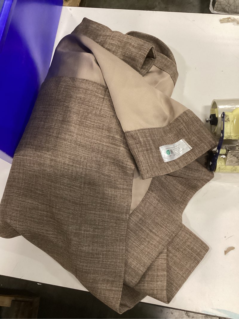 Condition photo showing As Is for oeko tex large brown curtain