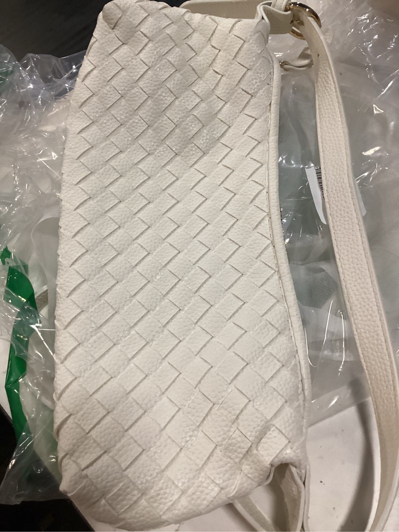 Condition photo showing New/Like New for shoulder bag for women, small bags woven purse crossbody bag hobo handbags with adjustable strap white