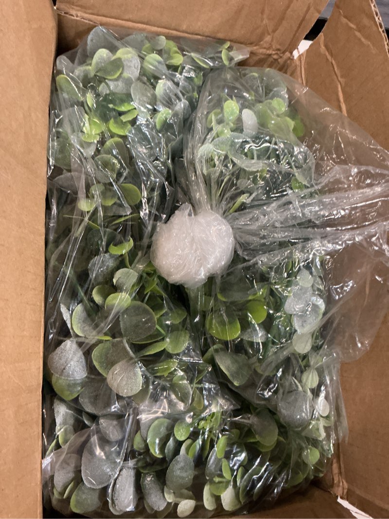 Condition photo showing Good Condition for sggvecsy artificial eucalyptus garland 6 pack fake eucalyptus greenery garland faux hanging plants artificial vines, 5.6 feet/strand for wedding backdrop arch wall table party outdoor festival decor