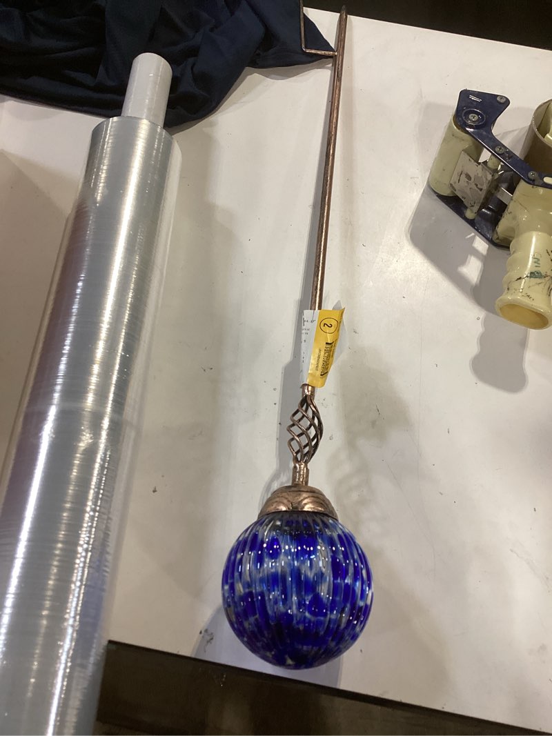 Condition photo showing Good Condition for exhart 30-in blue metal solar traditional stake