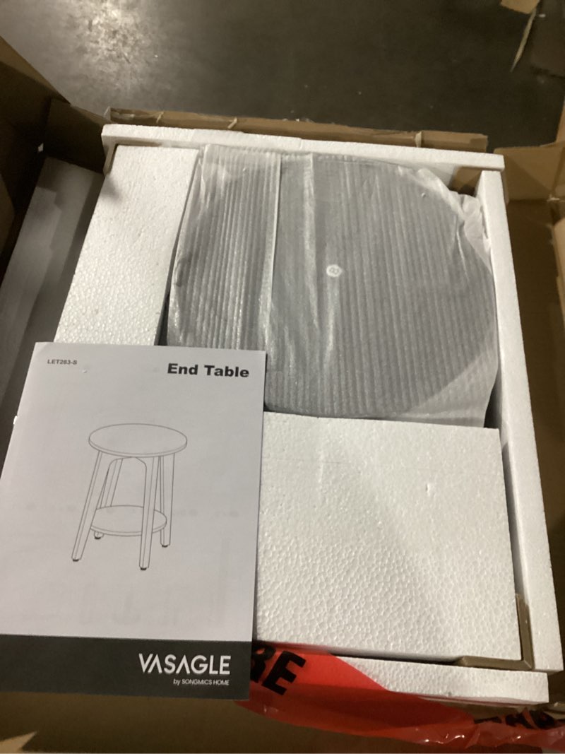 Condition photo showing Good Condition for vasagle maezo collection - side table, 2-tier small round end table, nightstand with tapered legs, curved transitions, for small spaces, living room, bedroom, charcoal gray ulet283t22 charcoal gray 1 pack