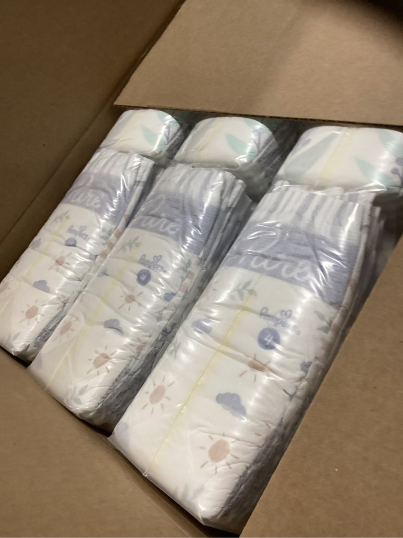 Condition photo showing New/Like New for Pampers Pure Protection Baby Diapers, Size 4, 150 Count, Up to 100% Leakproof, Premium Plant-based Skin Protection, Hypoallergenic Soft Diapers Size 4 150